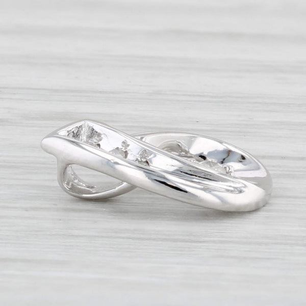 Small Diamond Teardrop Pendant 10k White Gold