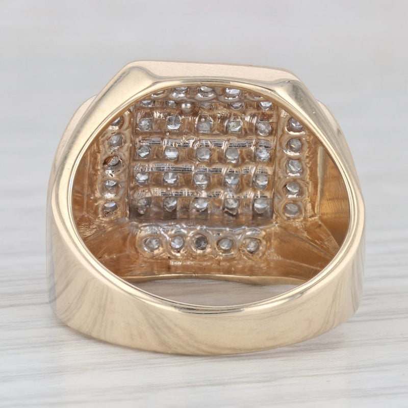 Light Gray 1ctw Men's Pave Diamond Ring 10k Gold Size 10.25