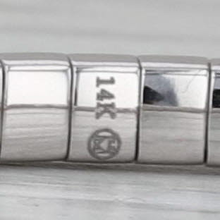Gray New 3ctw Diamond Bead Flexible Stretchy Tennis Bracelet 14k White Gold 6.5"