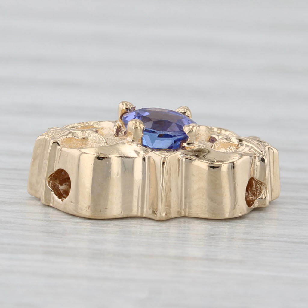 Light Gray 0.58ct Tanzanite Slide Bracelet Charm 14k Yellow Gold Goldmen Kolber