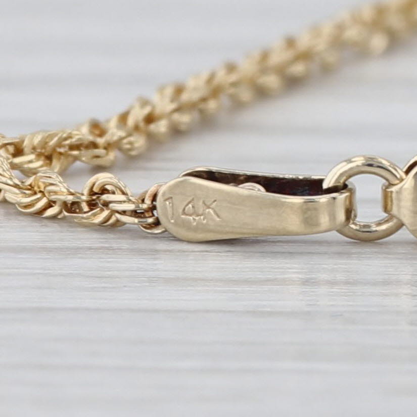 Cross Pendant Necklace 14k Yellow Gold 16" Rope Chain