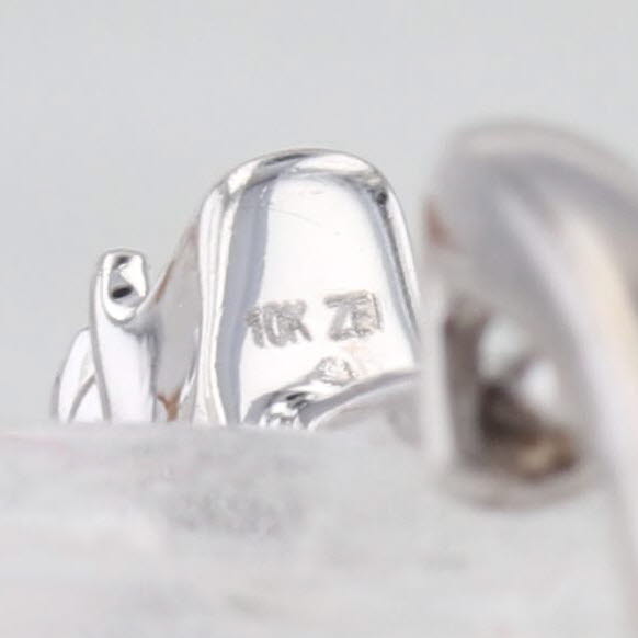 0.44ctw Diamond Hoop Earrings 10k White Gold Hinged Round Hoops 28.6x2.8mm