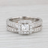 Light Gray Leo Bridal Collection 0.84ctw Diamond Engagement Ring Wedding Band 14k Gold