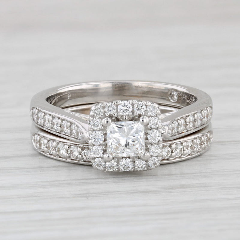 Leo Bridal Collection 0.84ctw Diamond Engagement Ring Wedding Band 14k Gold