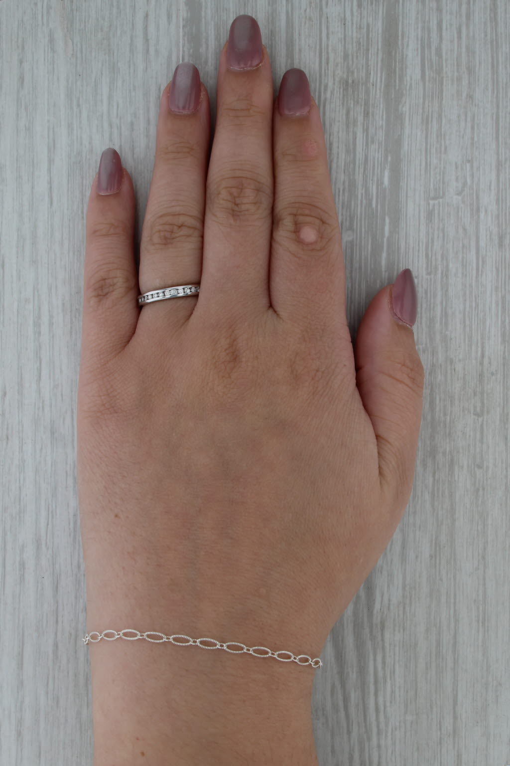 0.20ctw Diamond Wedding Ring 14k White Gold Size 6.5 Stackable Band