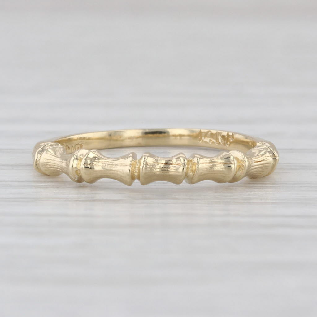 Bamboo Ring 14k Yellow Gold Size 4.75 Stackable Band
