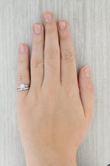 Vintage Art Carved 0.21ctw Diamond Engagement Ring Wedding Band Bridal 14k Gold