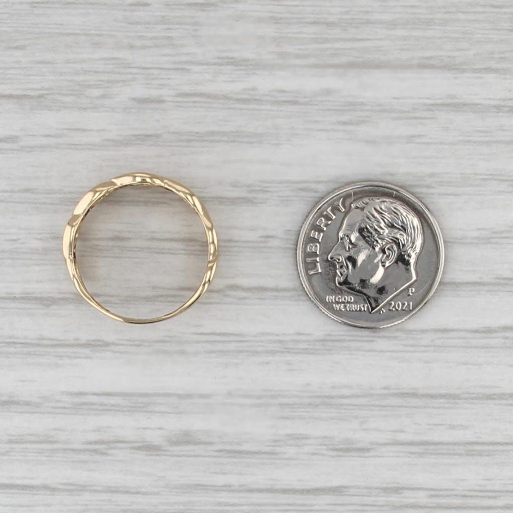 Curb Link Band Ring 18k Yellow Gold Size 5.25 Stackable
