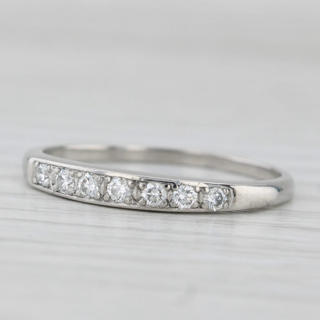 Light Gray 0.20ctw Diamond Wedding Ring Platinum Size 8 Stackable Band