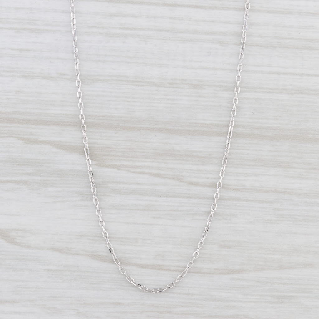 Light Gray 18" 0.7mm Cable Chain Necklace 10k White Gold