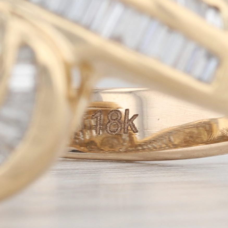 Gray 2.82ctw Diamond Engagement Ring 18k Gold Size 8.5 Bypass Round GIA