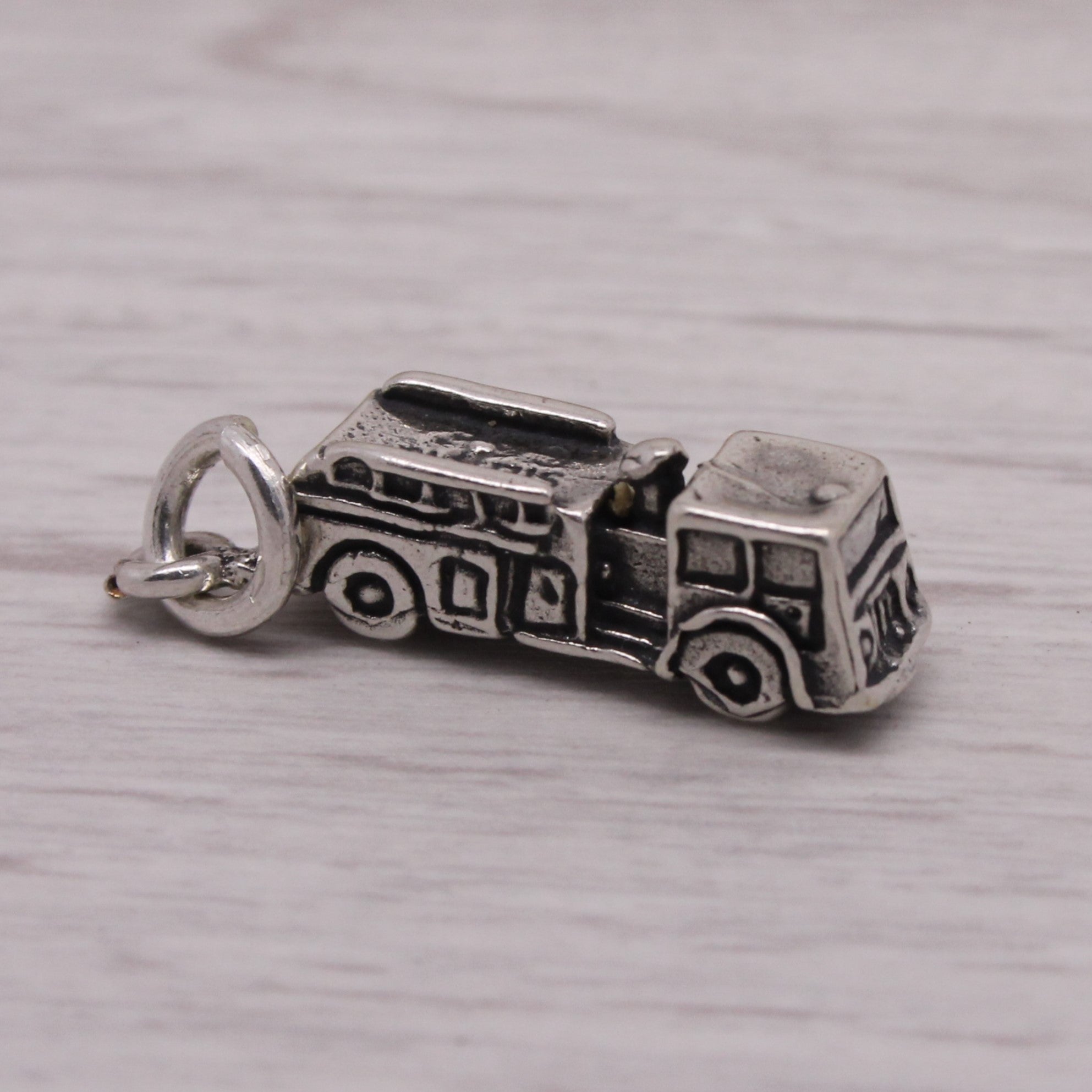 Sterling Silver 925 Fire Truck Engine Department Charm