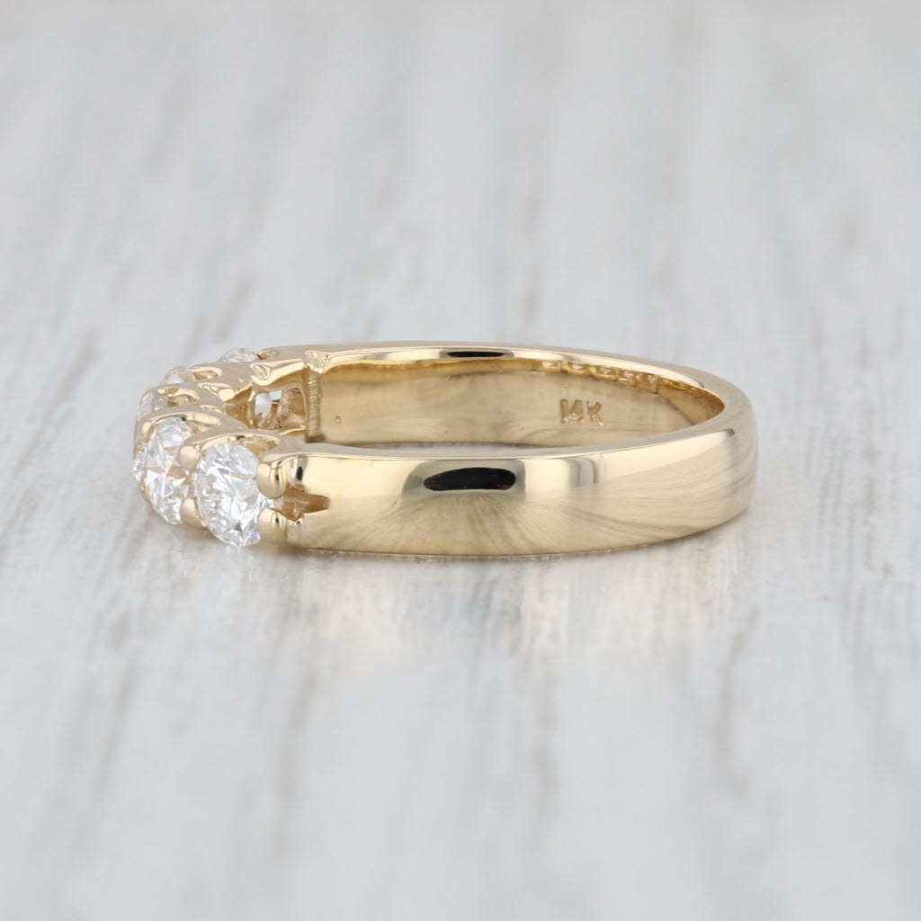 1ctw Diamond Wedding Band 14k Yellow Gold Size 6.5 Stackable Anniversary Ring