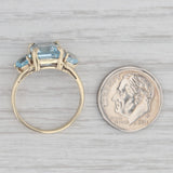 5.50ctw Emerald Cut Blue Topaz Ring 10k Yellow Gold Size 7