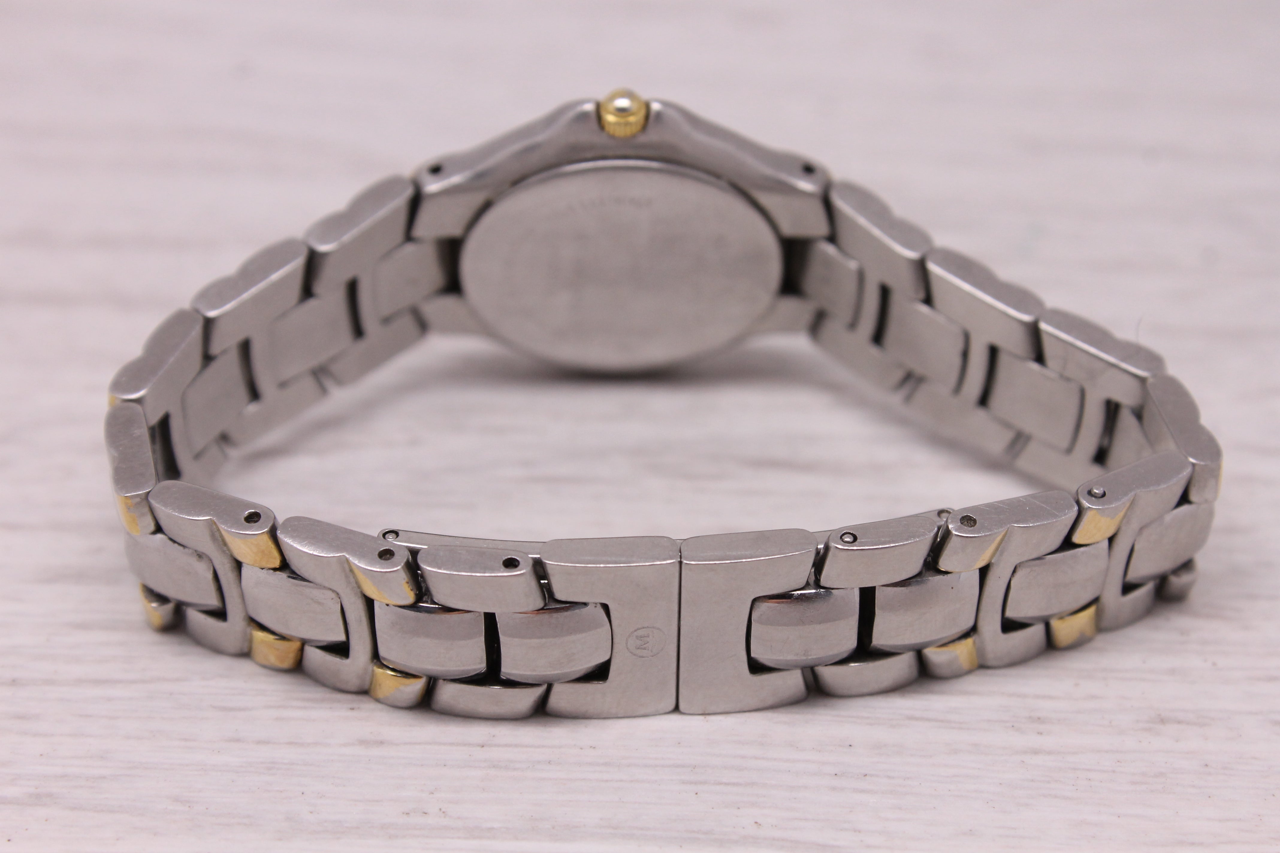 Movado Two-Tone Diamond Bezel Watch 25mm Steel Quartz Swiss 84 E4 9821