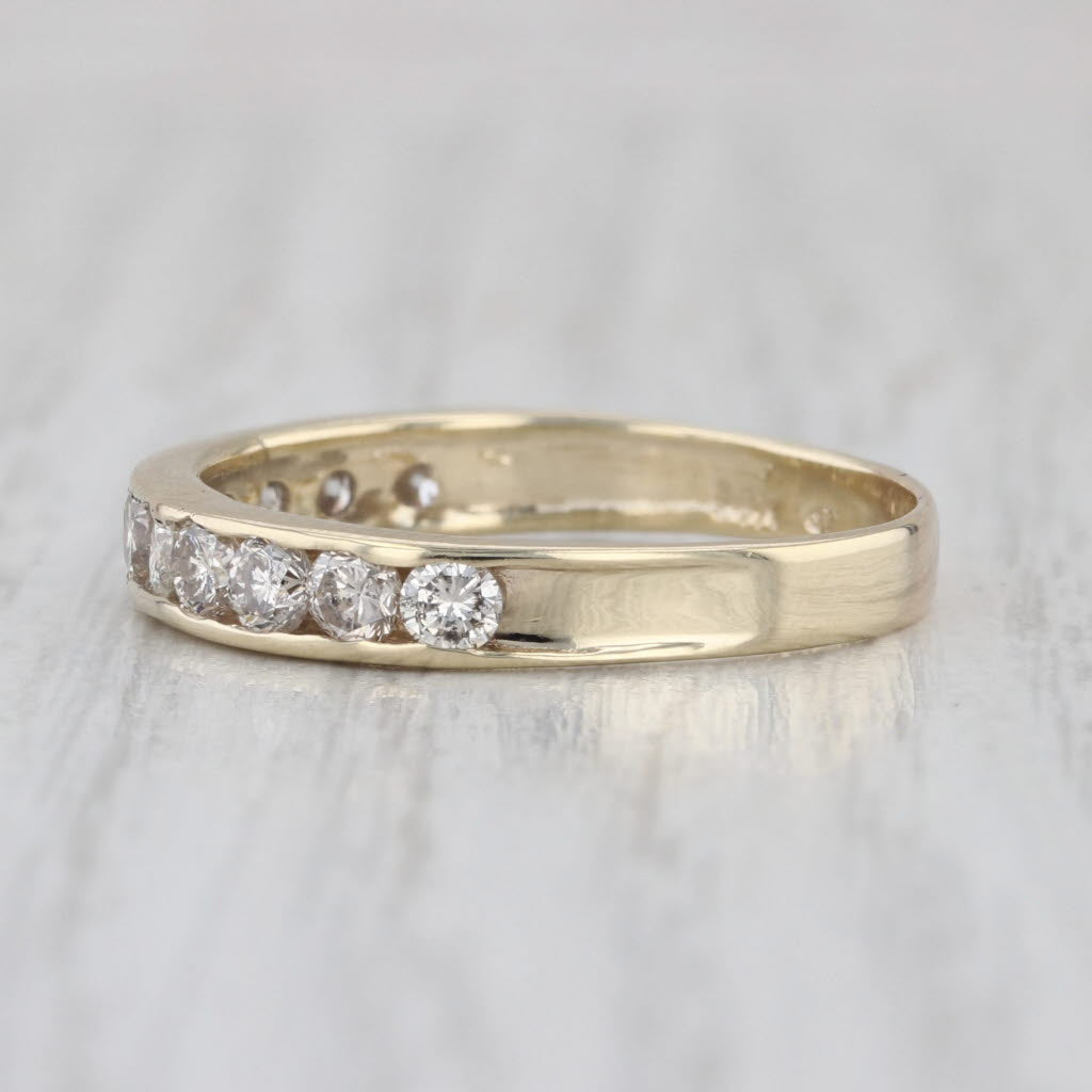 0.90ctw Diamond Wedding Band 14k Yellow Gold Size 9.5 Anniversary Stackable Ring