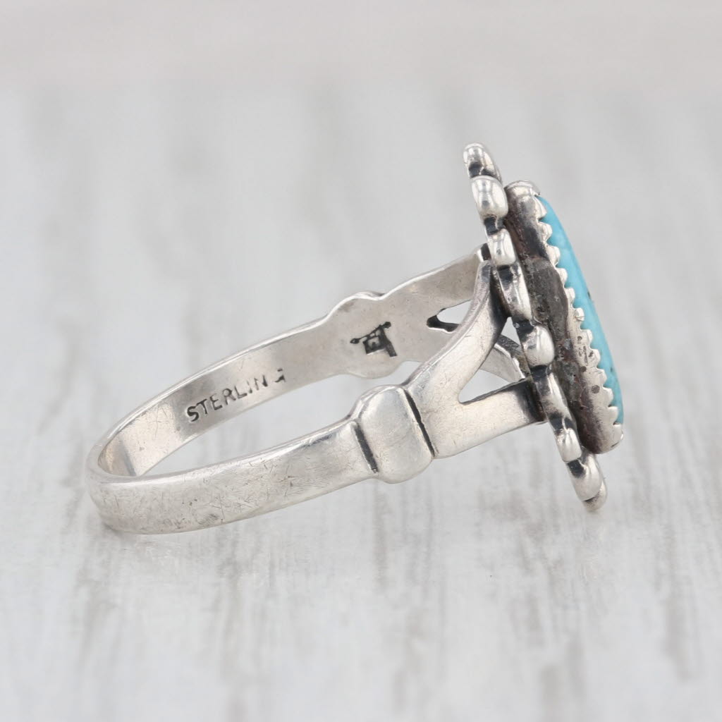 Vintage Native American Turquoise Ring Sterling Silver Size 7.25