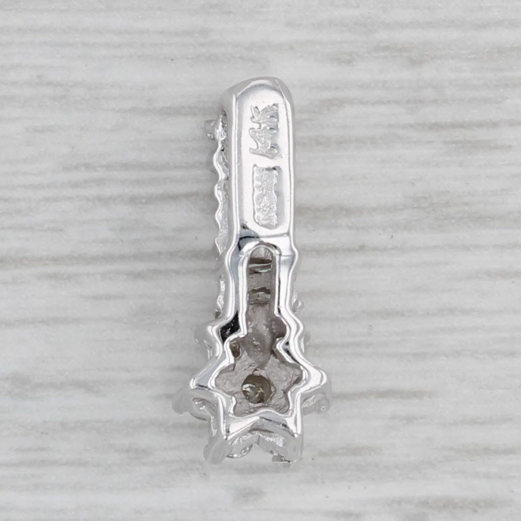 Gray 0.20ctw Diamond Cluster Flower Pendant 14k White Gold Drop