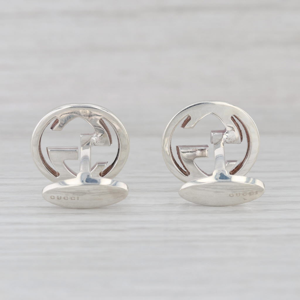 Gucci Letter Initial G Cuff Links Sterling Silver Men's suit Accessories