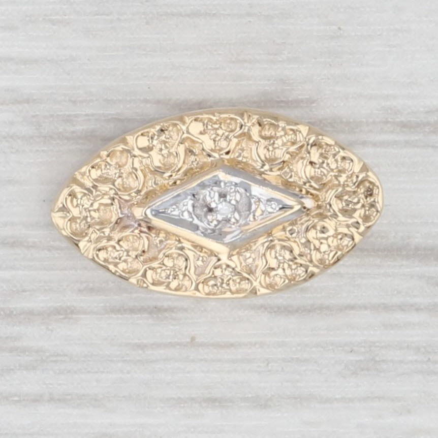 Light Gray Vintage Diamond Slide Bracelet Charm 14k Yellow Gold Richard Klein