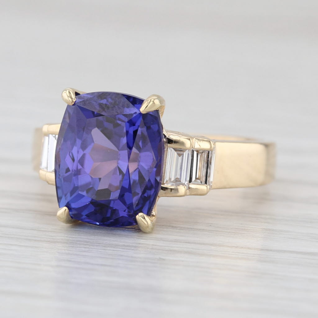 7.14ctw Tanzanite Diamond Ring 14k Yellow Gold Size 7.75