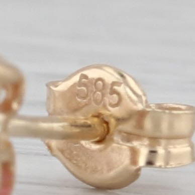 0.30ctw Ruby Diamond Stud Earrings 14k Yellow Gold Studs