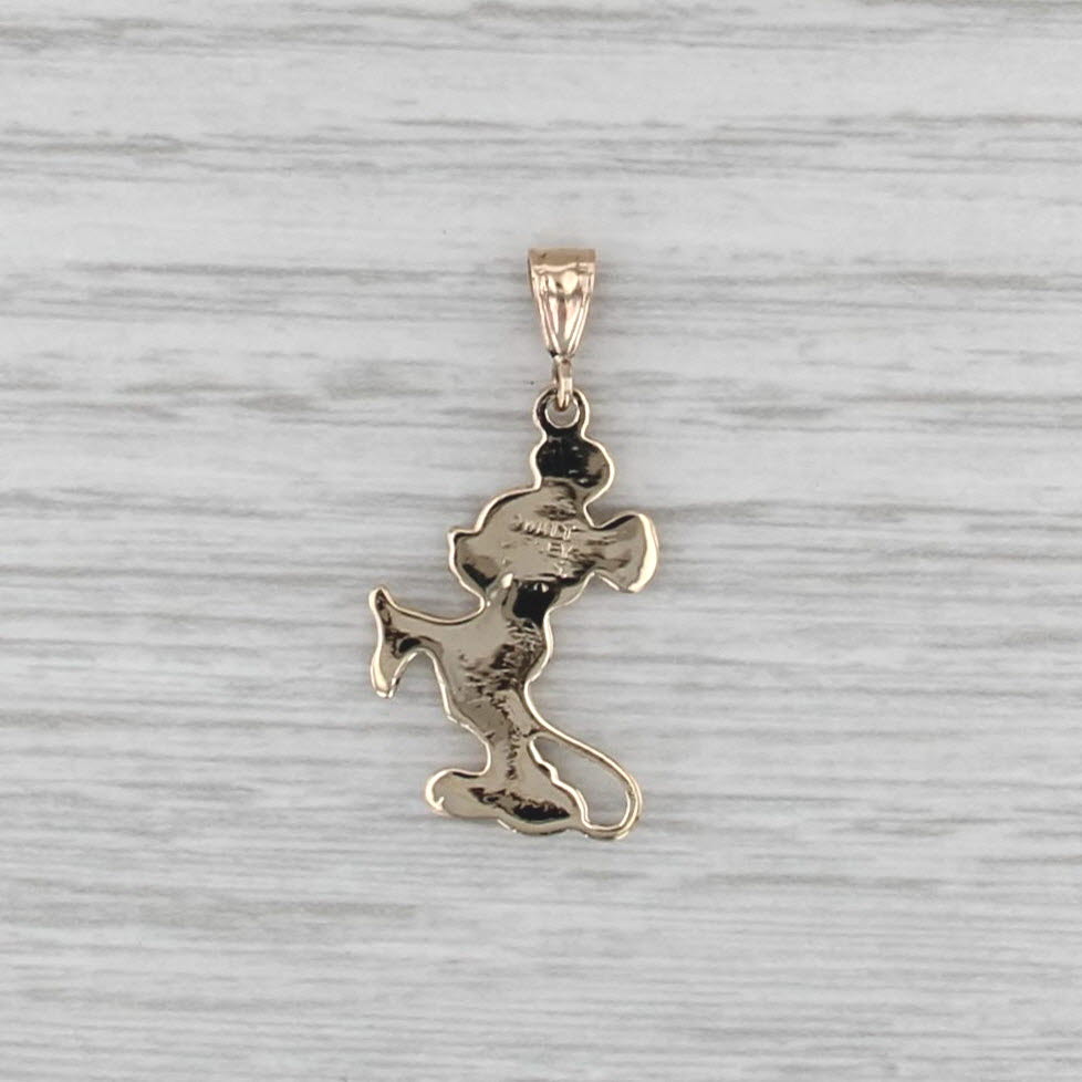Classic Mickey Mouse Pendant 10k Yellow Gold Figural Disney Cartoon Keepsake
