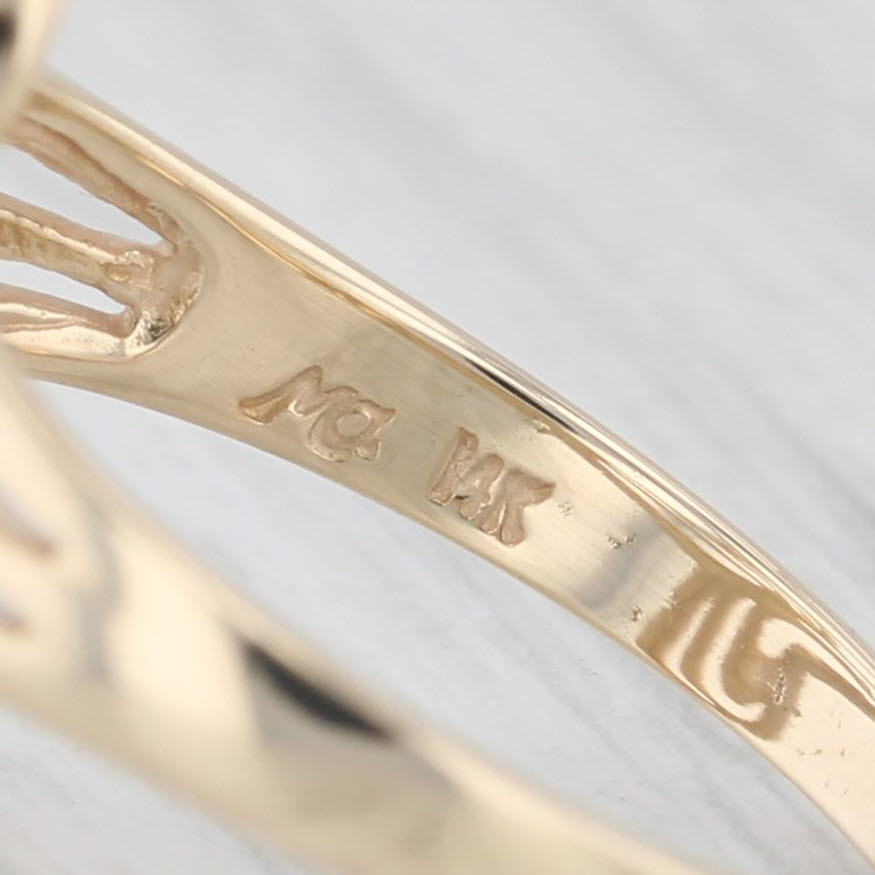 Light Gray Michael Anthony Ornate Bypass Ring 14k Yellow Gold Size 7 Statement