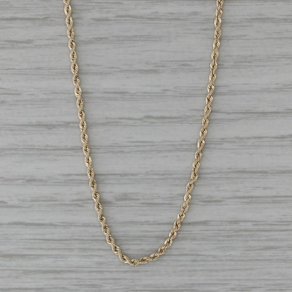 24.25" 1.6mm Rope Chain Necklace 14k Yellow Gold Italy