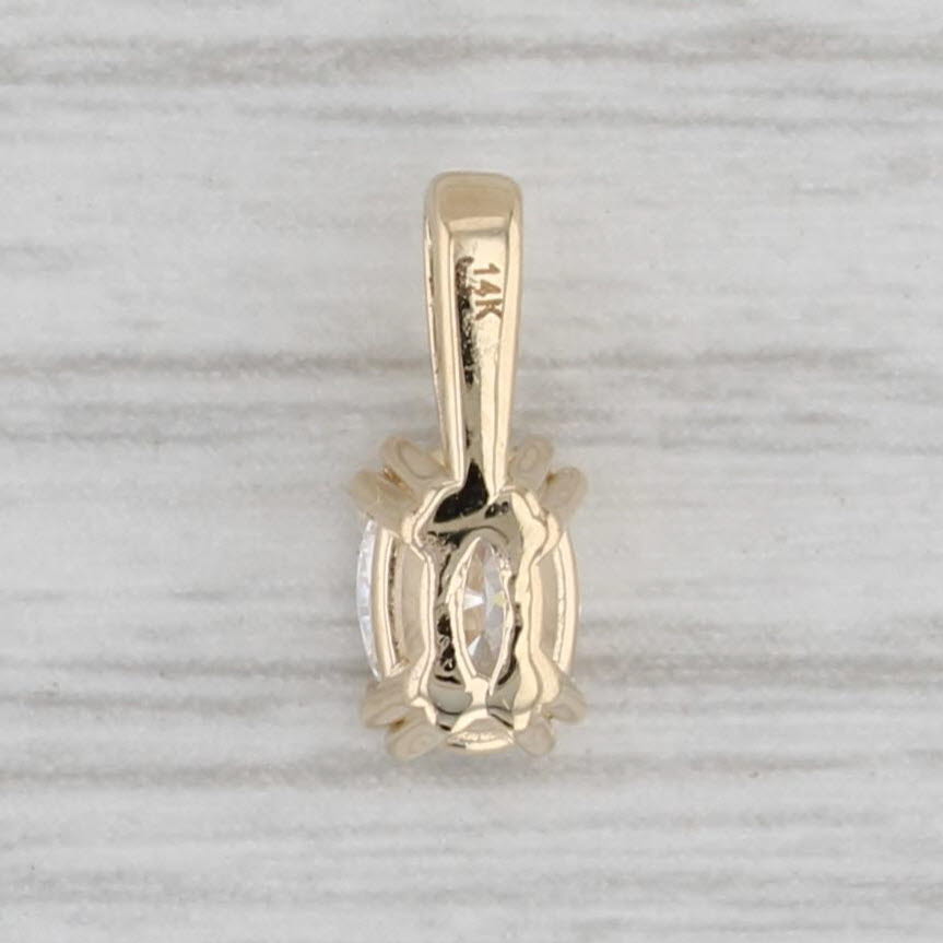 Gray New 0.43ct Oval Diamond Solitaire Pendant 14k Yellow Gold Small Drop