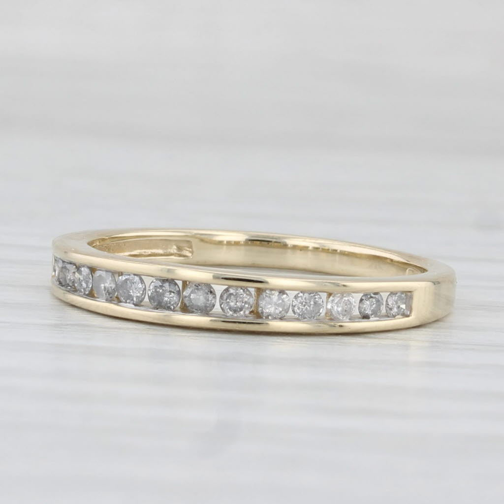 Light Gray 0.21ctw Diamond Wedding Ring 10k Yellow Gold Size 7 Band Stackable