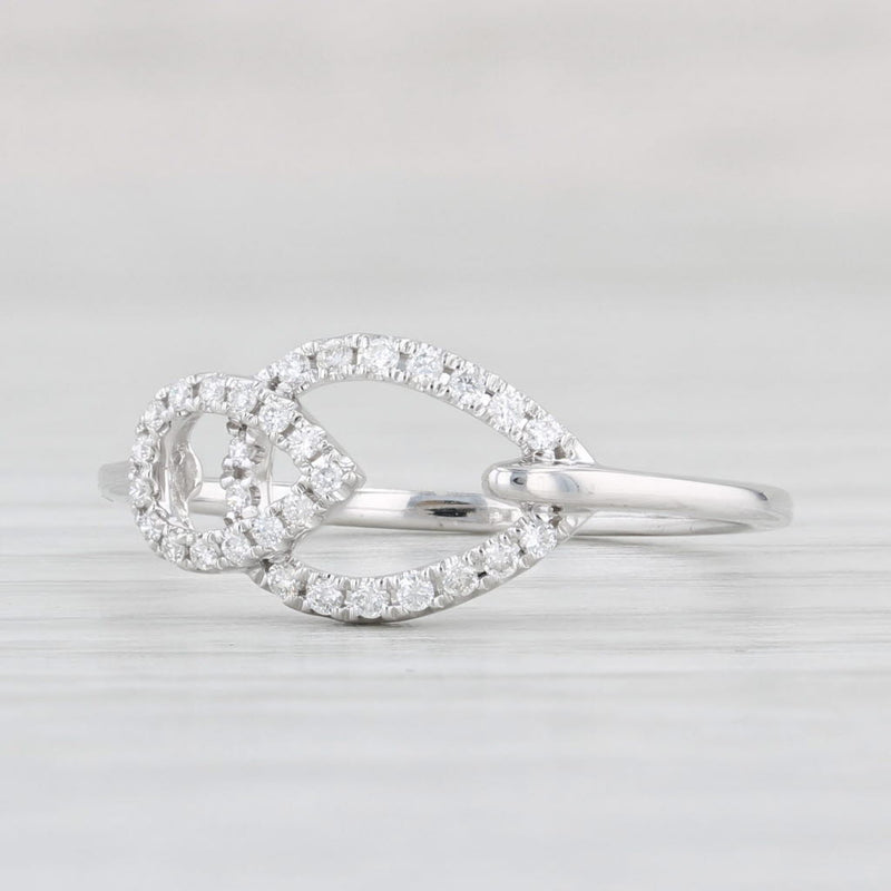 Light Gray New Diamonds Teardrops Ring 14k White Gold Size 6.5
