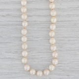 White Cultured Pearl Bead Strand Necklace 14k Gold Clasp 17.5"