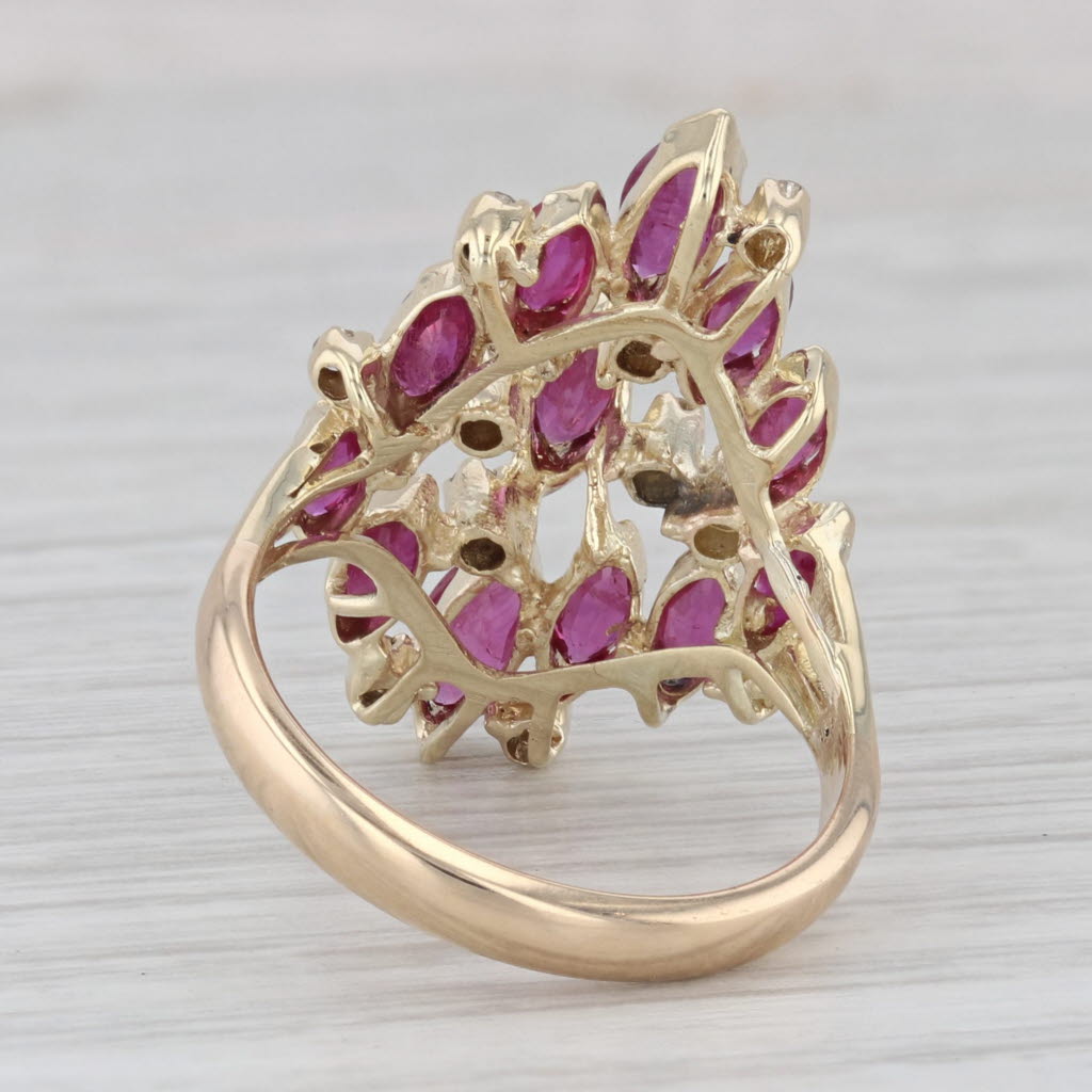 Gray 2.50ctw Ruby Diamond Cocktail Ring 14k Yellow Gold Size 6.25