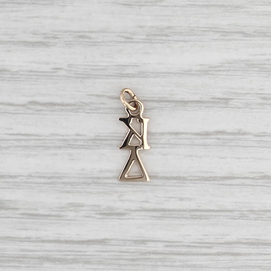 Kappa Delta Lavalier Pendant Charm 10k Gold Greek Letter Sorority