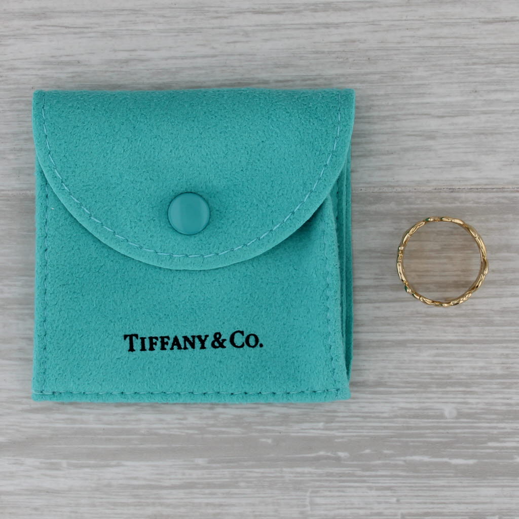 Tiffany & Co Paloma Picasso Olive Leaf Ring w/ Pouch 18k Yellow Gold Size 6 Band