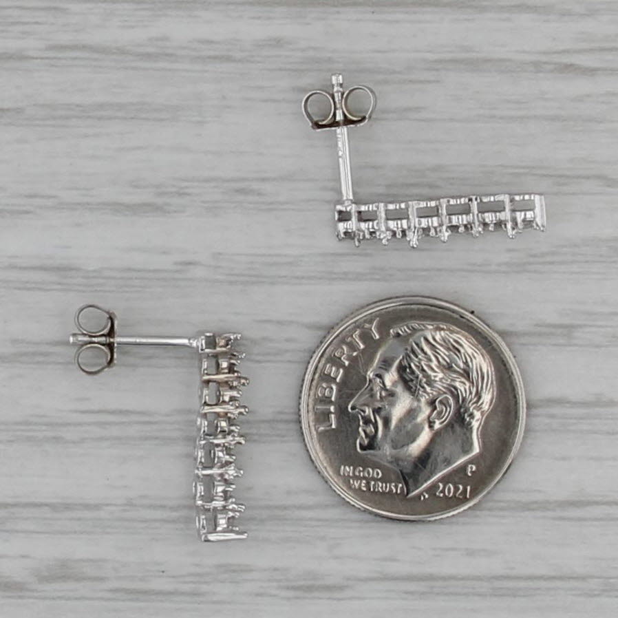 0.20ctw Graduated Diamond Journey Earrings 10k White Gold Drops