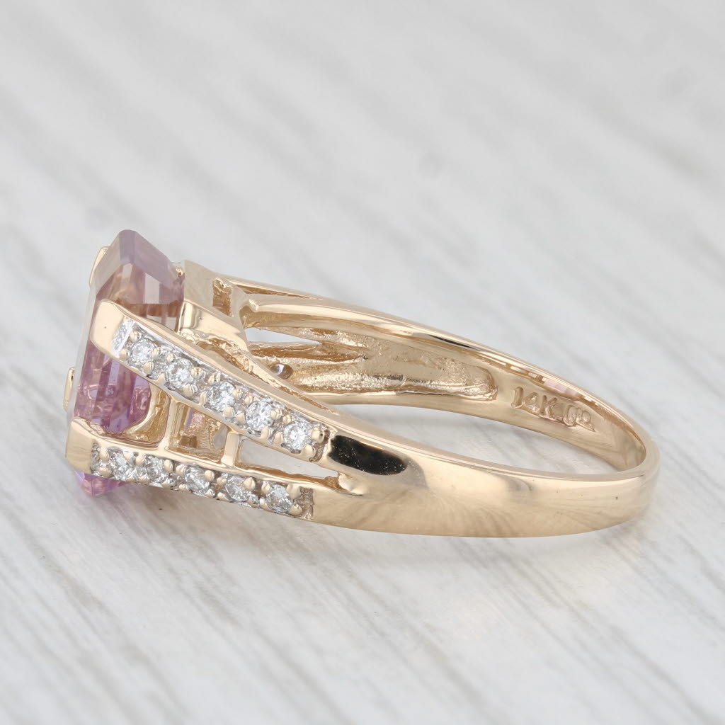 Light Gray 2.80ctw Purple Ametrine Diamond Ring 14k Yellow Gold Size 7