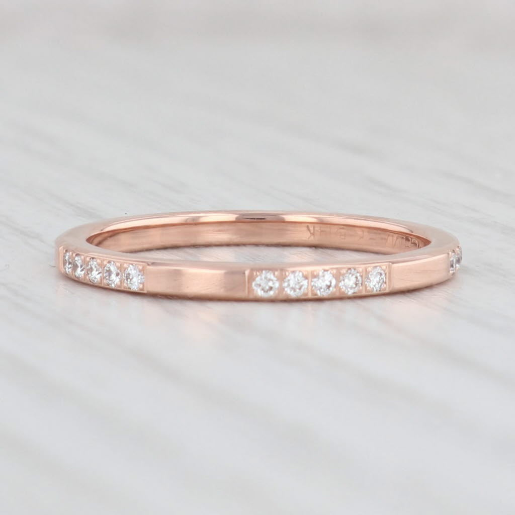 Light Gray New 0.25ctw Diamond Wedding Band 14k Rose Gold Size 6.5 Stackable Ring Benchmark