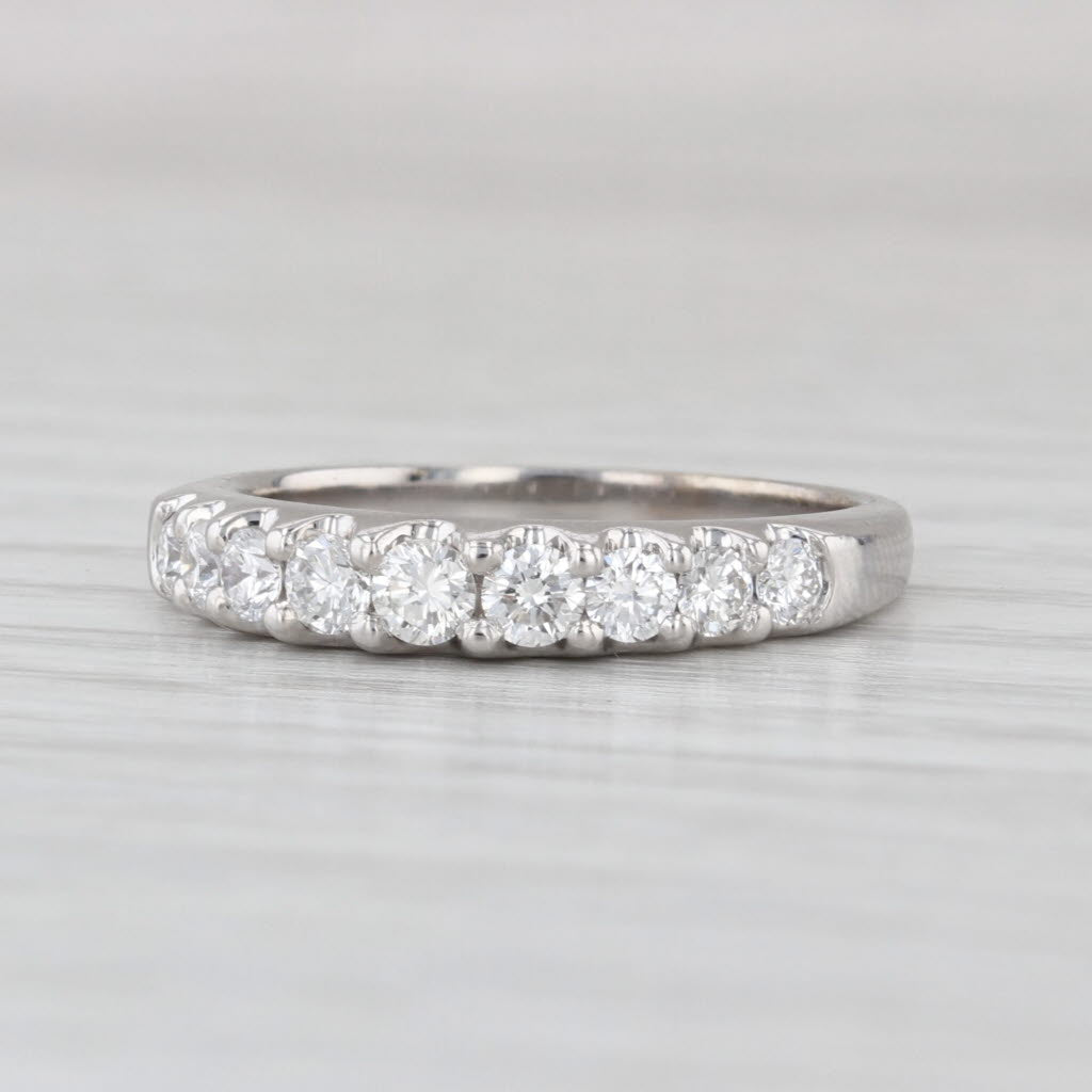 Shane & Co 0.47ctw Diamond Wedding Band 14k White Gold Anniversary Ring Size 6