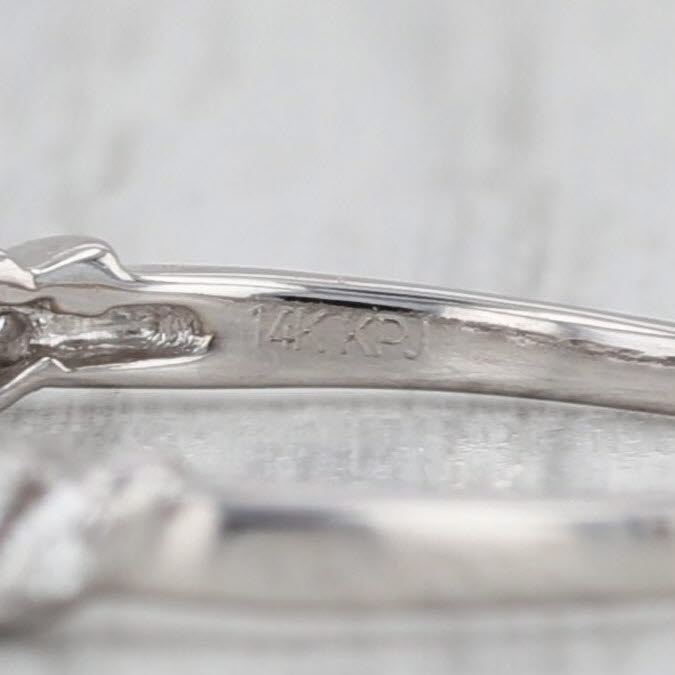 0.15ctw Diamond Wedding Band 14k White Gold Size 7 Stackable Ring