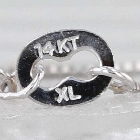 Box Chain Necklace 14k White Gold 17.25" 0.5mm