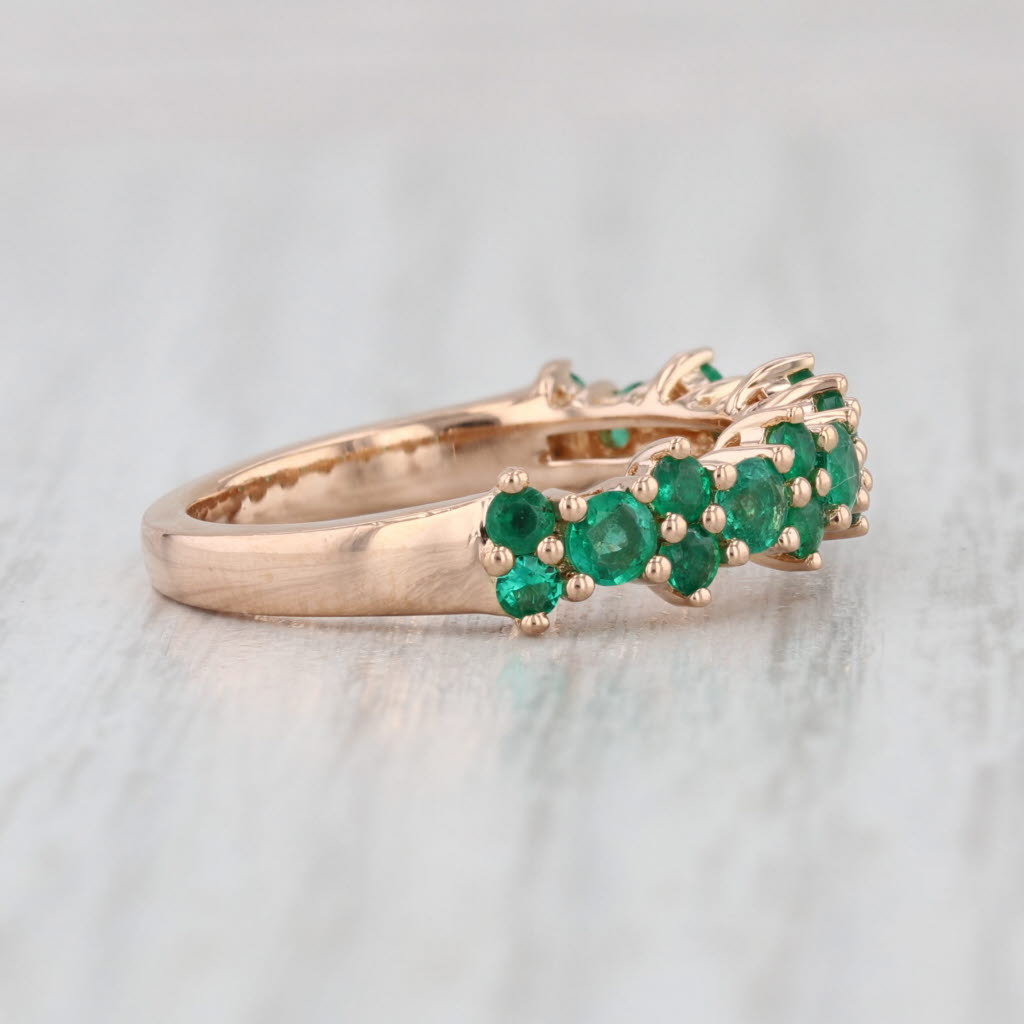 1ctw Emerald Stackable Ring 18k Rose Gold Size 6.5 Stacking Band