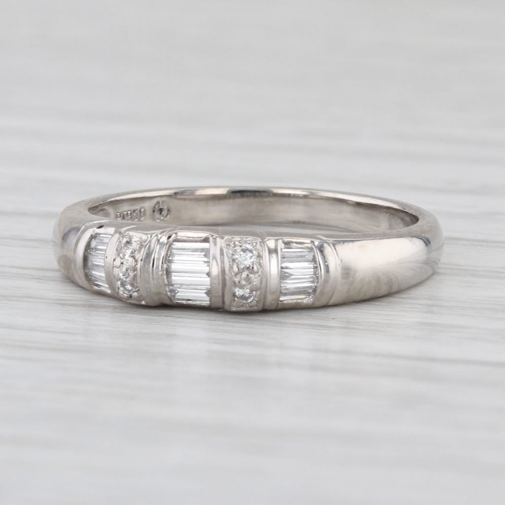 0.27ctw Diamond Wedding Band 950 Platinum Stackable Ring Size 6.5