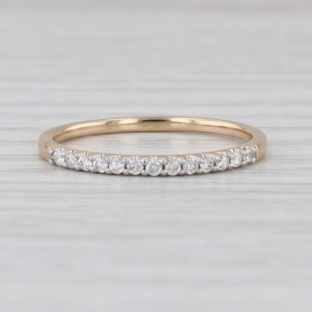0.14ctw Diamond Wedding Band 14k Yellow Gold Size 7 Stackable Anniversary Ring