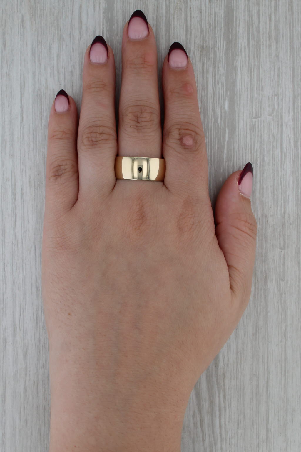 Polished Solid Gold Wide Band Ring 10k Yellow Gold Size 11-11-25 Men's Wedding