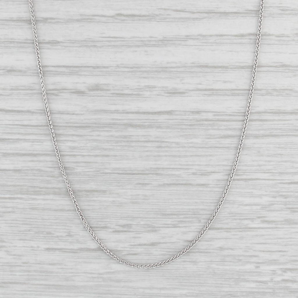New Wheat Chain Necklace 10k White Gold 16" 1mm