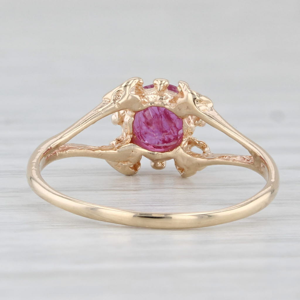 Light Gray 0.50ct Ruby Ring 10k Yellow Gold Round Solitaire Size 7