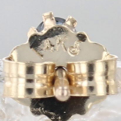 Single 0.30ctw Blue Sapphire Cross Stud Earring 14k Yellow Gold Small Stud
