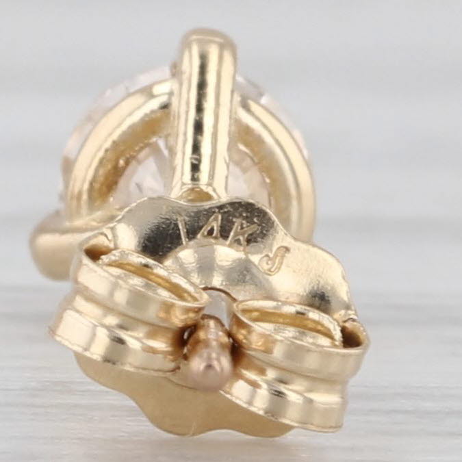 New 0.69ctw Round Diamond Solitaire Stud Earrings 14k Gold Studs